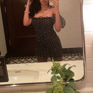 PokaDot Off the Shoulder Dress